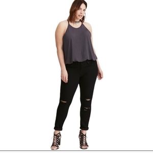 TORRID MOCK NECK GRAY BODYSUIT (D1)